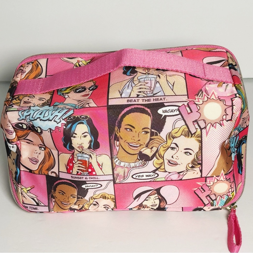 Estee Lauder Limited Edition Cartoon Makeup Bag Travel Cosmetics Case Pink NEW